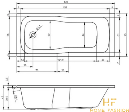 Ванна Devit Comfort 170х75 з ніжками White (17075234)