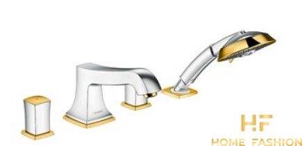 Смеситель для ванны HANSGROHE Metropol Classic на 4 отверстия хром/золото, 31315090
