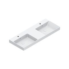 Двойная раковина Catalano Zero с отверстием под смеситель 125х50 White Glossy (0121272001)