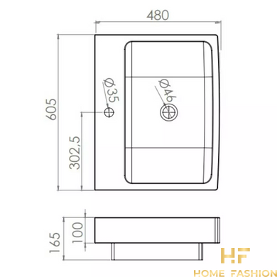 Раковина накладная Devit Art 2.0 серая (SPB-5108)