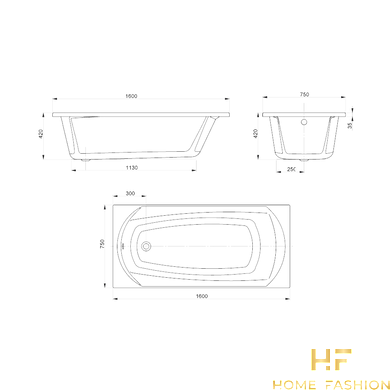 Ванна Devit Sigma 160х75 з ніжками та рамою White (16075130N)