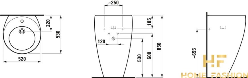 Напольная раковина Laufen Alessi One H8119714001091 LCC