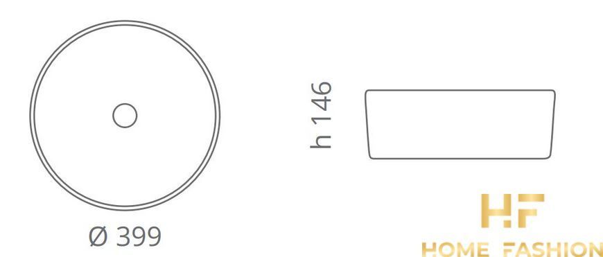 Раковина накладна Glass Design Marea Lux MAREAK39BG, колір - чорний / золото