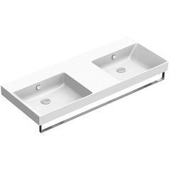 Двойная раковина Catalano Zero без отверстия под смеситель 125х50 White Glossy (0121270001)